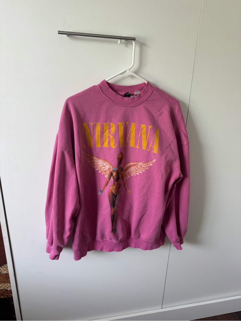 Oversized Divided Pink Nirvana Graphic Sweatshirt
